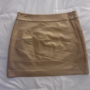 Gold shimmer mini skirt